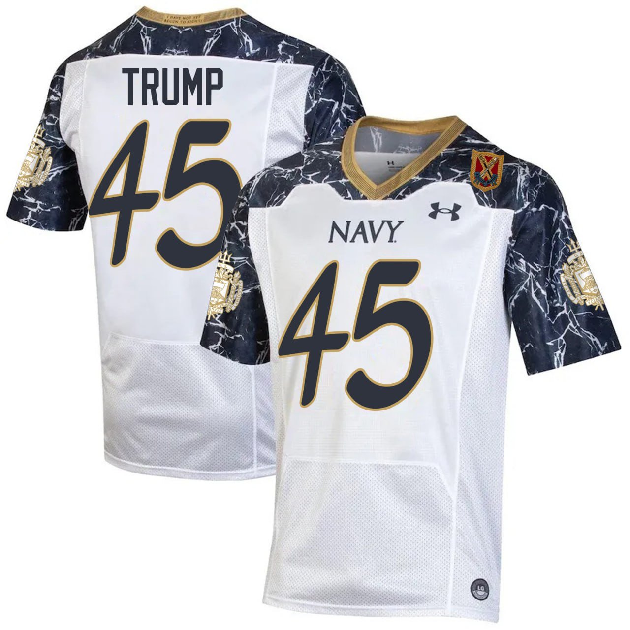 #45 Navy Midshipmen Football White Jersey – All Stitched