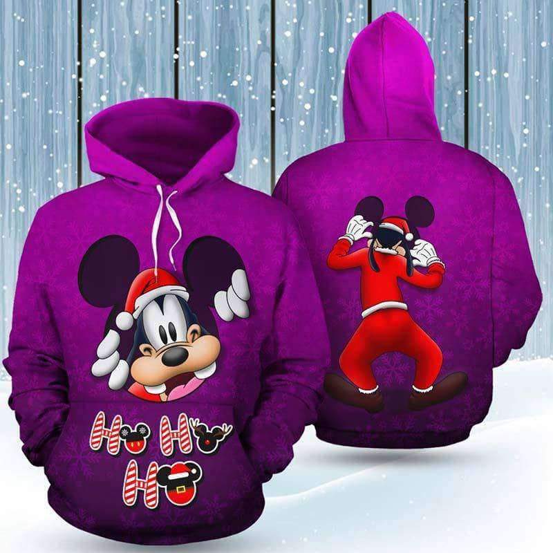 Goofy Peeking Santa Christmas Purple …