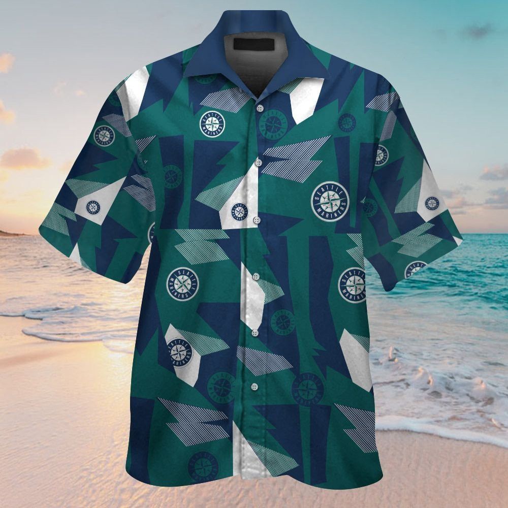 Seattle Mariners Short Sleeve Button Up Tropical Hawaiian Shirt Ver09