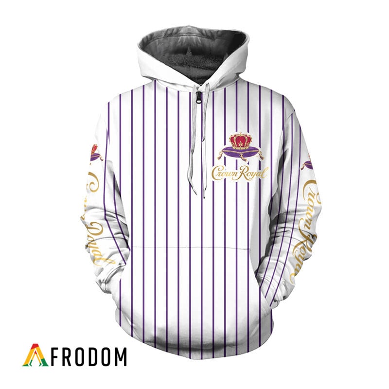 Crown Royal White Vertical Striped Hoodie & Zip Hoodie