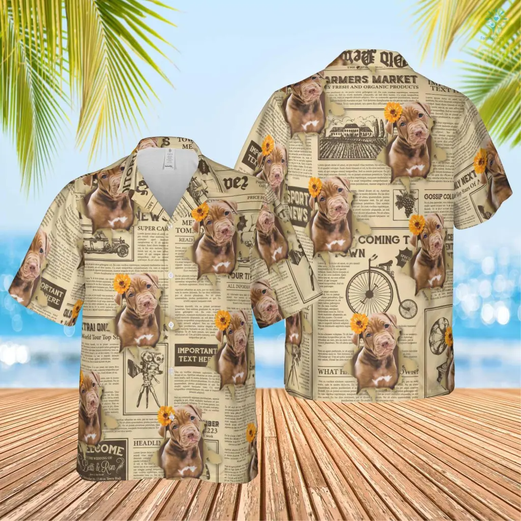 Newspaper With Hole Hawaiian Custom Image Dog Funny Summer Shirt Beach Hawaiian Shirt, Gift For Dog Lover