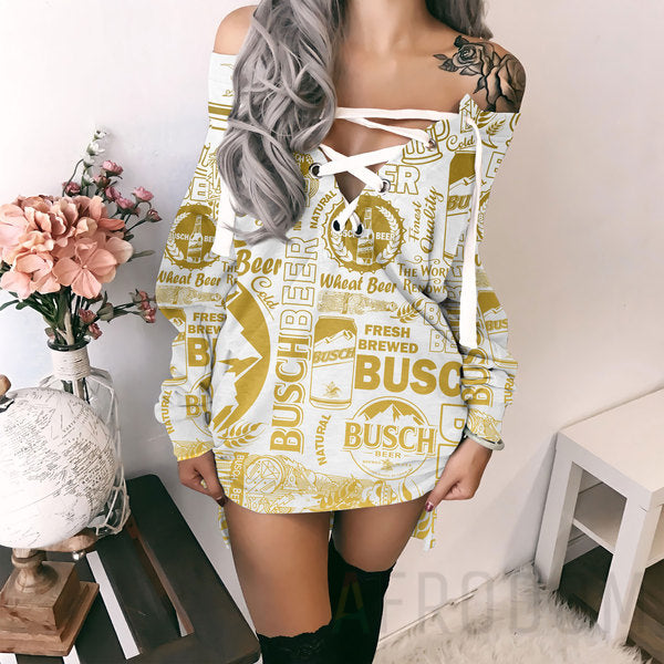 Busch Beer 3D New Criss Cross Sweater Dress
