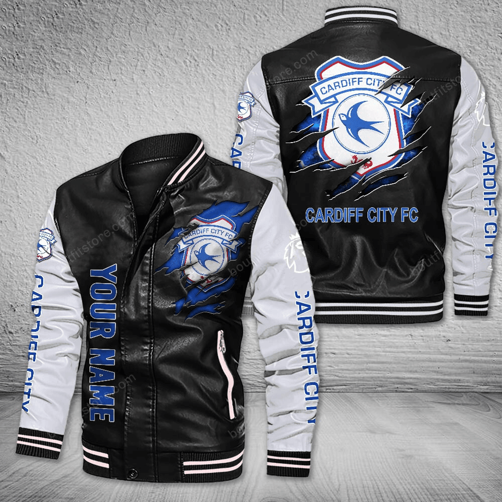 Cardiff City Leather Varsity Jacket