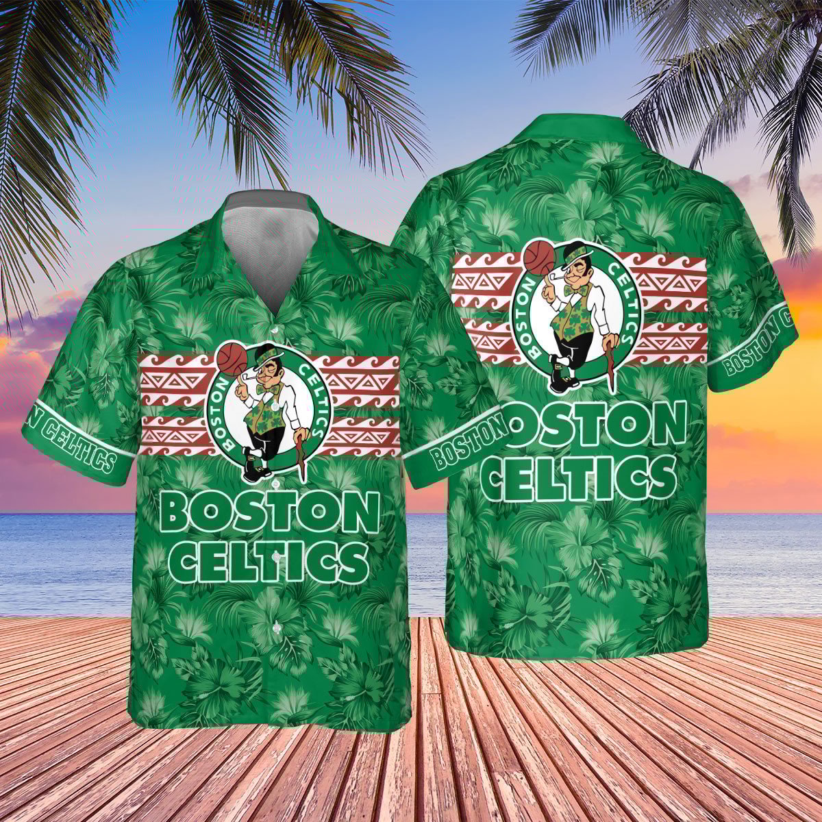 Boston Celtics National Basketball Association 2023 Hibiscus Pattern Aop Hawaiian Shirt Shfi