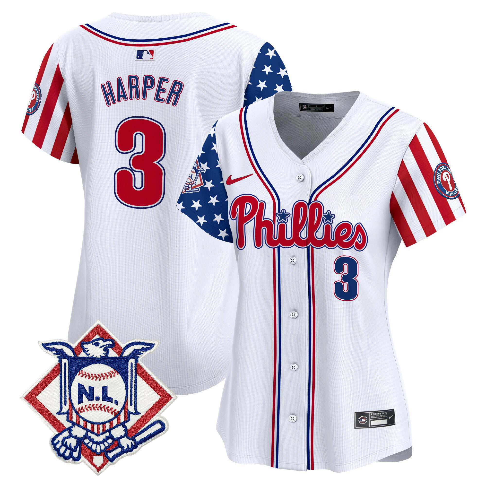 Women’S Phillies 2024 Fourth Of July Vapor Premier Limited Jersey V2 – All Stitched