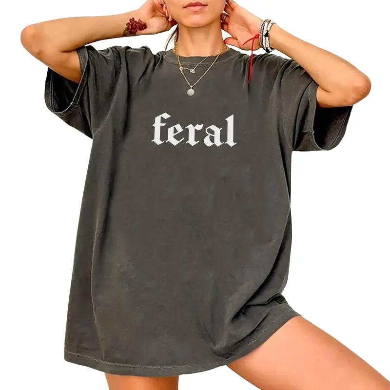 Feral Shirt, Feral Human T-shirt, Funny Graphic Printed Tee, Feral Unisex Soft Fabric Short Sleeve Te