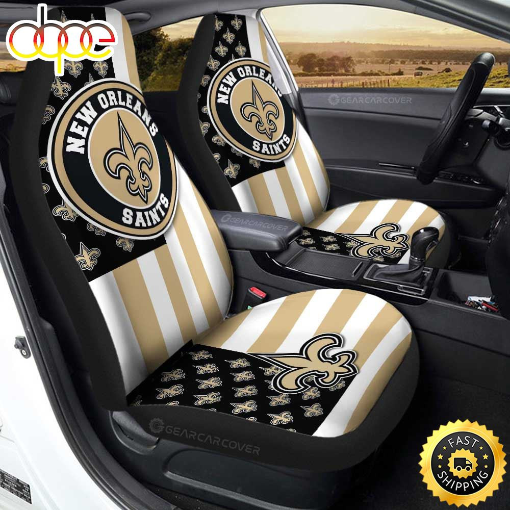 New Orleans Saints Customized Car Seat Cover Set Us Flag CSC946