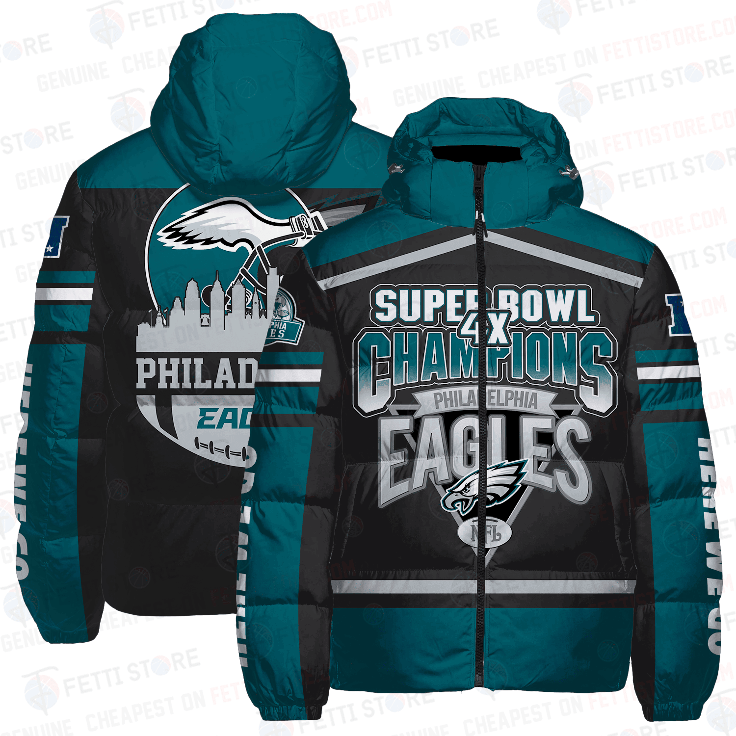 Philadelphia Eagles X Super Bowl Champs Unisex Puffer Jacket Down Jacket