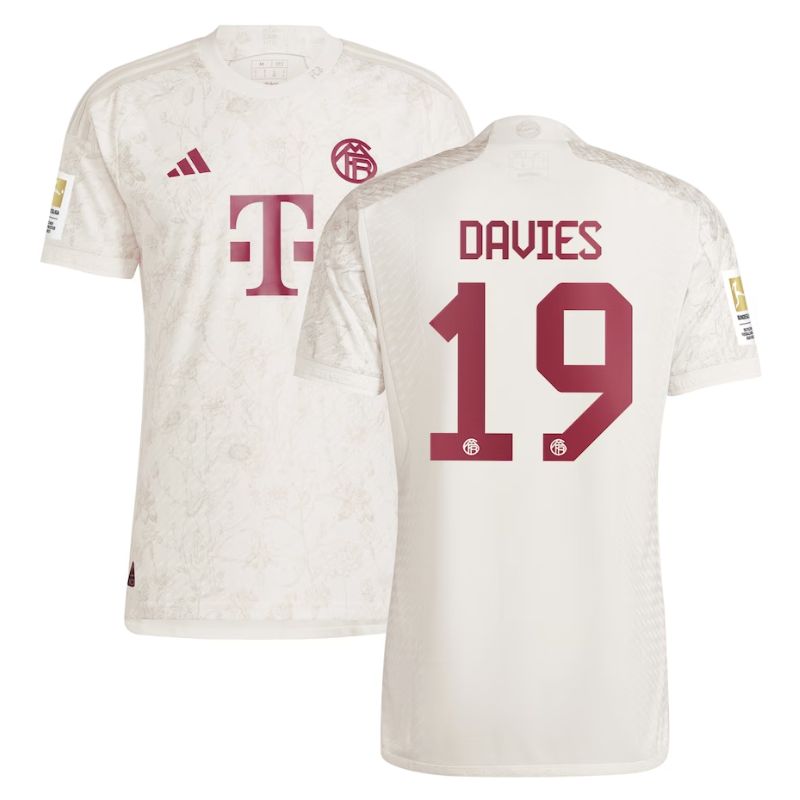 Alphonso Davies Bayern Munich Adidas 2023/24 Third Jersey – White