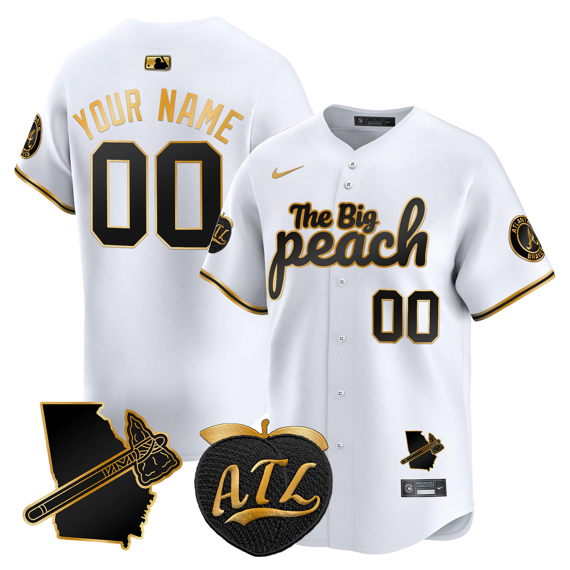 Atlanta Braves The Big Peach Vapor Premier Limited Custom Jersey V3 – All Stitched