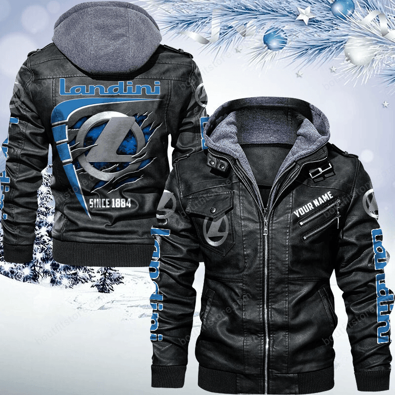 Landini Zip Leather Jacket With Hood