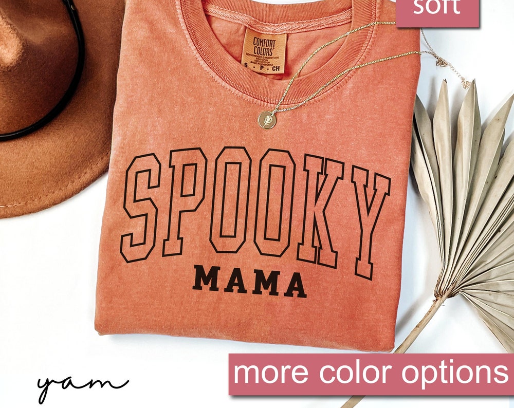 Comfort Colors® Spooky Mama Shirt, Mom Halloween Shirt, Halloween Mom Shirt, Halloween Shirt, Halloween Mama Shirt, Spooky Halloween Mama  - Onlyshirt Fashion