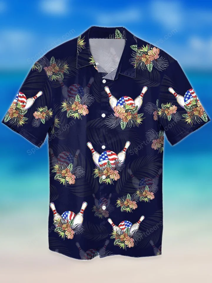 Bowling Tropical Flag Hawaiian Shirt, Summer Gift, Hawaiian Shirts For Men, Aloha Beach Shirt