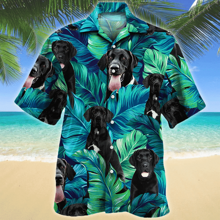 Great Dane Hawaiian Shirt, Dog Lover Hawaiian Shirts For Men – Summer Button Down Mens Hawaiian Shirts Short Sleeve