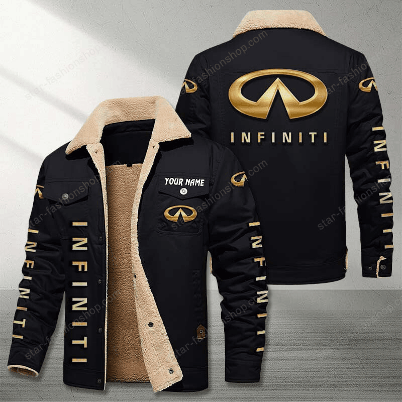 Infiniti Black Custom Name Stand Collar Jacket