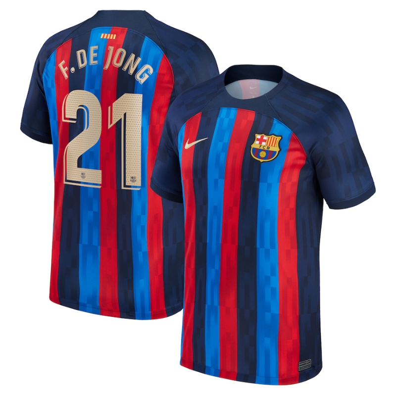 Barcelona Home Stadium   Unisex Shirt 2023 With F. De Jong 21 Printing –