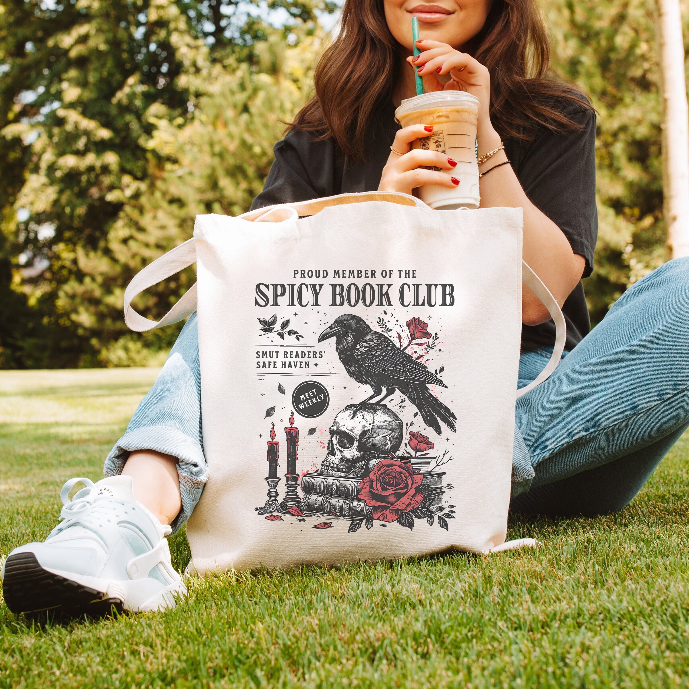 Spicy Book Club Tote Bag Morally Grey Tote Bag Bookish Tote Bag Booktok Merch Bookish Things Death By Tbr Dark Romance Enemies To Lovers Bag