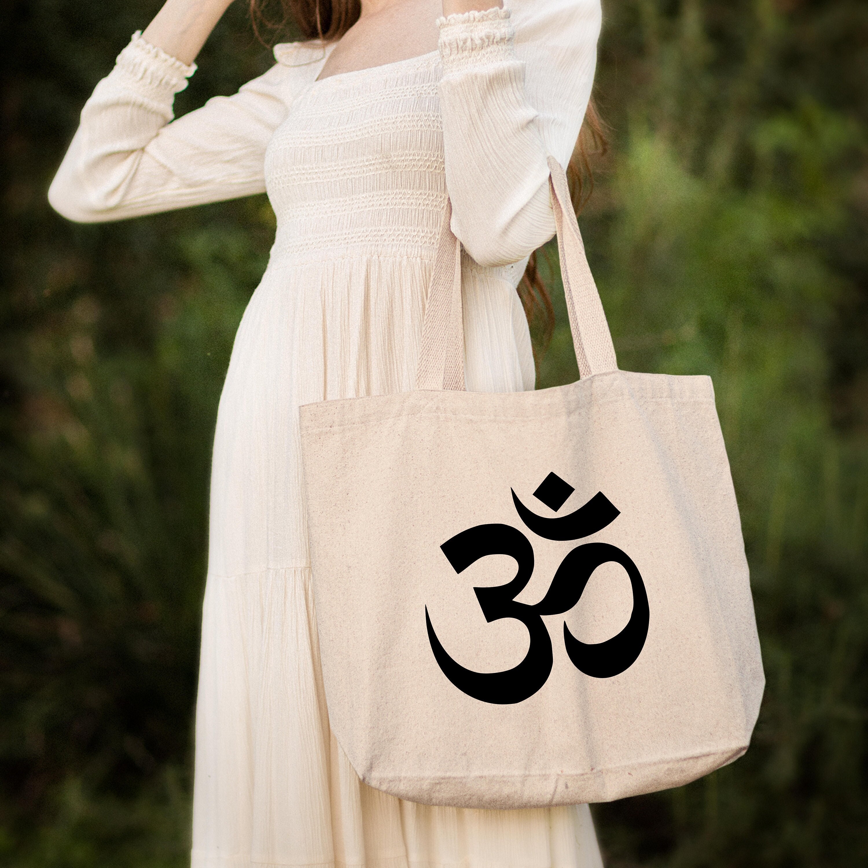 Yoga Sign Tote Bag, Yoga Group Tote Bag, Unique Gift for Tote Bag, Canvas Tote Bag, Meditation Tote Bag, Yoga Symbol Bag, Women Shoulder Bag