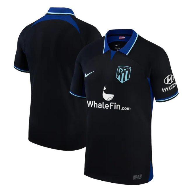 Atletico De Madrid Unisex Shirt 2022/23 Away Breathe Stadium Custom Jersey – Black