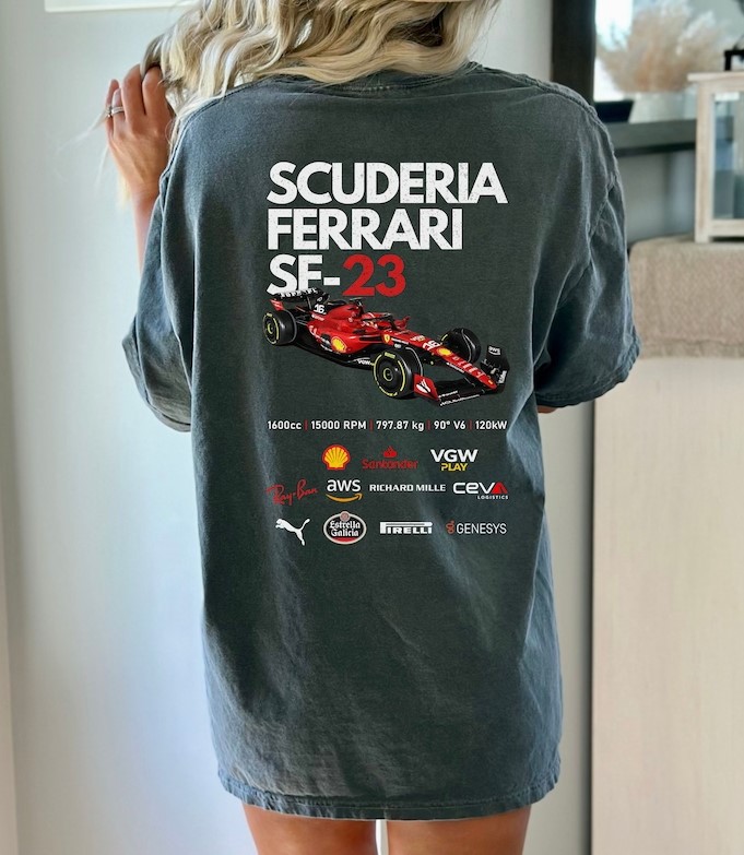 Scuderia Ferrari SF 23 Vintage Racing T Shirt Carlos Sainz and  Charles LeClerc Shirt Outfit