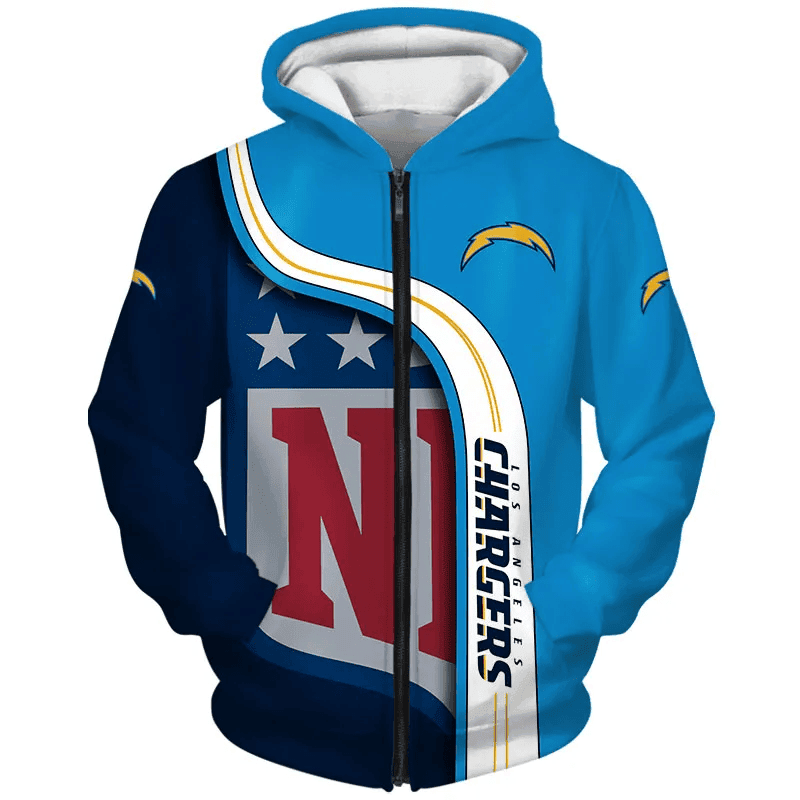 Los Angeles Chargers 3D Hoodie Pullover Zip Hoodie Sport-Team For Fans  Aop Shirt