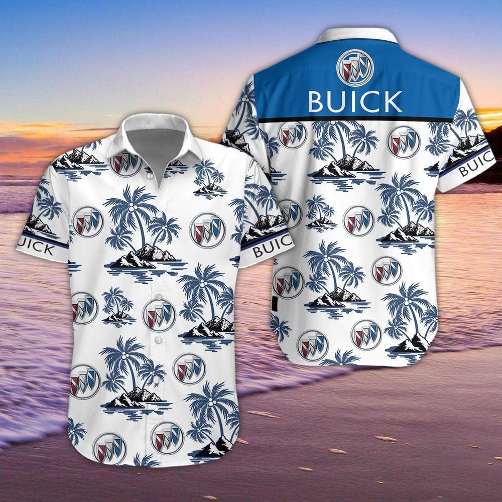 Buick Car Island Palm Trees And Logo 3D Hawaiian Shirt