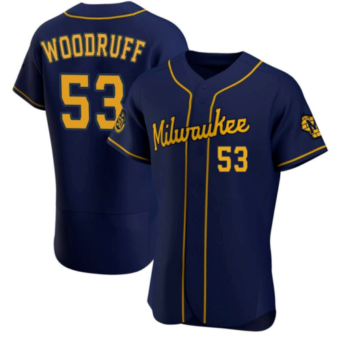 Brandon Woodruff 53 Milwaukee Brewers Navy All Over Print Baseball Jersey For Fans