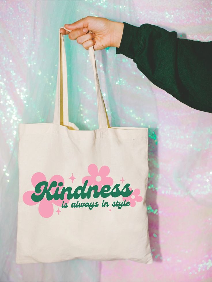 Kindness Is Always In Style Tote Bag, Groovy Tote Bag, Retro Tote Bag , Positive Quote Tote Bag, Mental Health Tote Bag, Canvas Tote Bags, Tote Bag Design, Tote Bag Idea