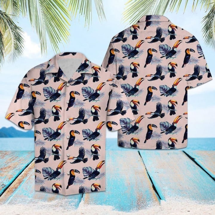 Awesome Toucan Hawaiian Shirt, Hawaii Shirt For Men, Short Sleeves Beach Shirt, Gift For Him, Hawaiian Shirt