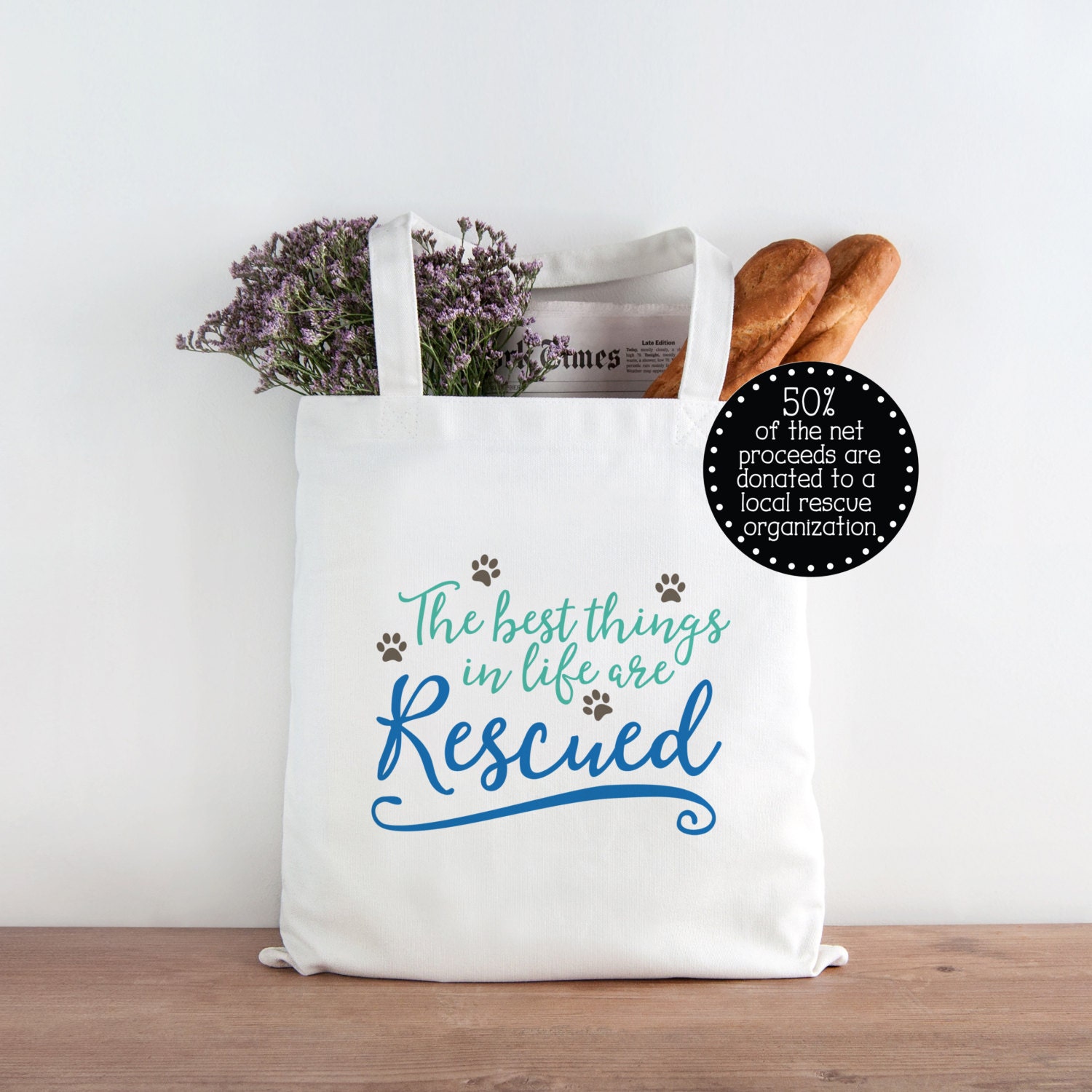 Pet Canvas Tote Bag, Animal Rescue Love Tote Bag, Adopt Don’t Shop Pet Gift Canvas Bag, Market Bag, Shopping Bag, Reusable Grocery Bag 0165