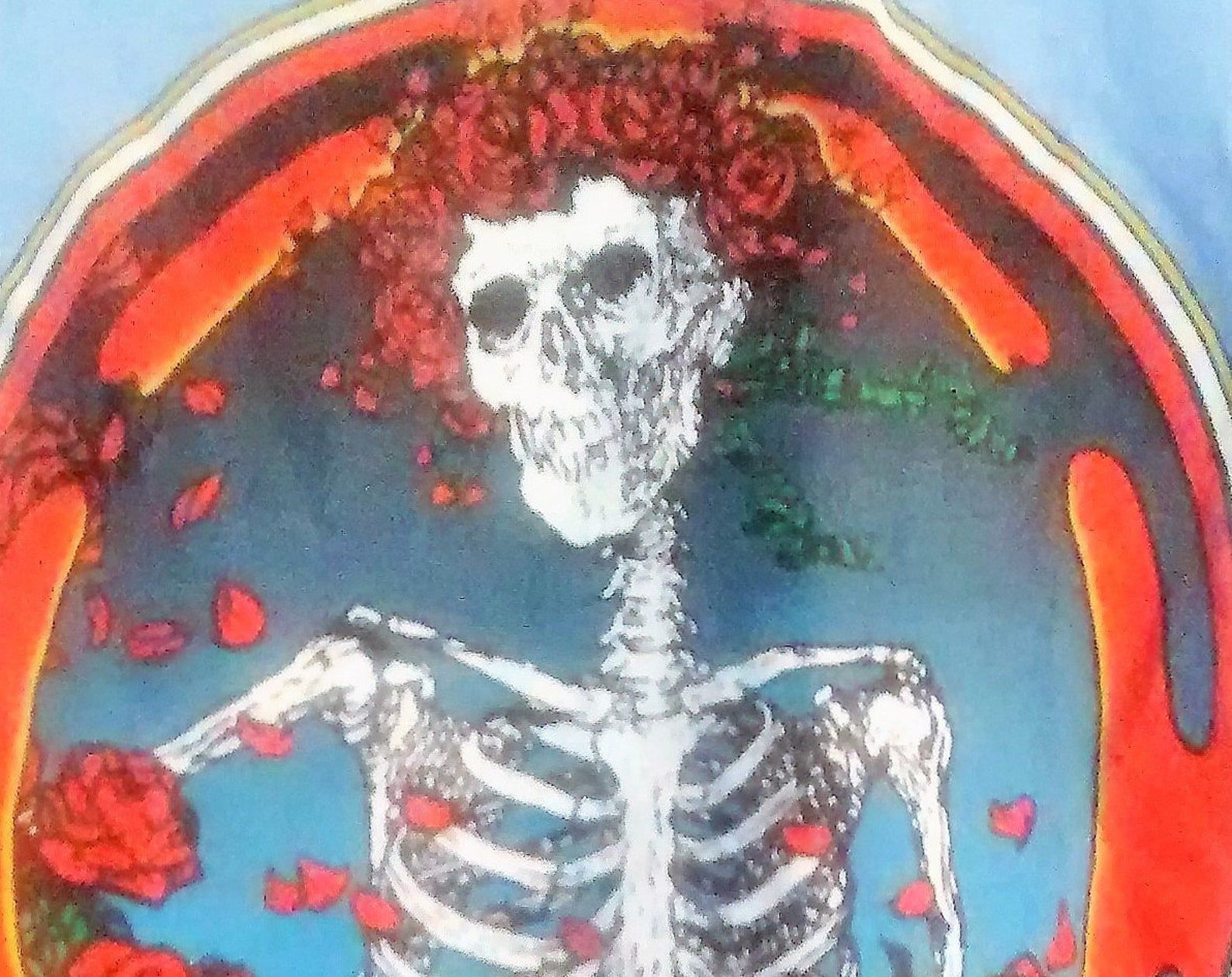 Rare! Grateful Dead T Shirt Kelley/Mouse Bertha Skull Roses Art! Vintage 80! Grateful Dead 10/3/80 Radio City! Art!Rare