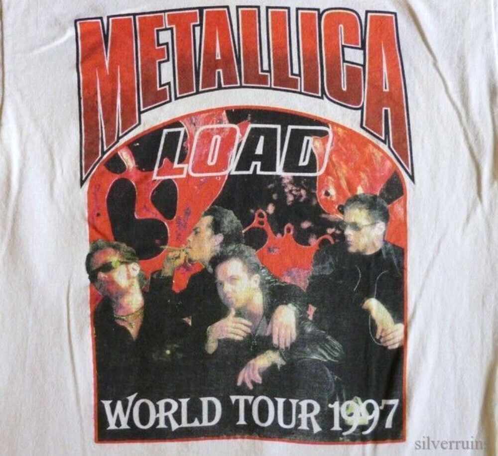 Metallica Vintage Shirt 90’S 1997 Load Tour Cities Rock Band Concert White