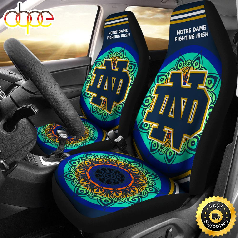 Unique Magical And Vibrant Notre Dame Fighting Irish Car Seat Cover Set CSC4748