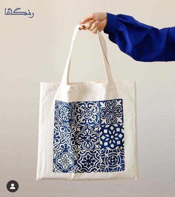 Totebag Lisbon Tiles Blue Flowers