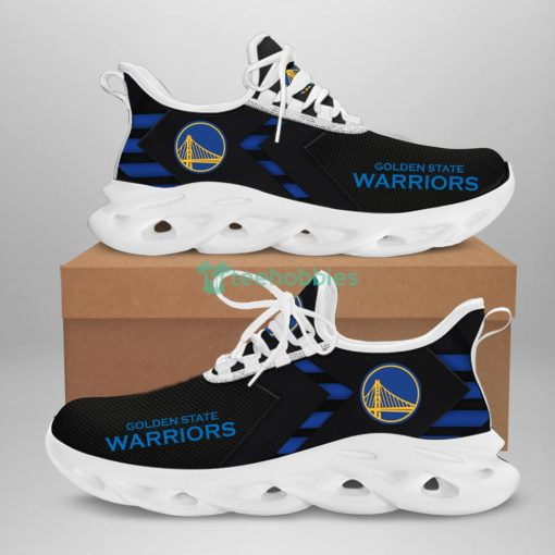 Golden State Warriors Black Blue 3D Max Soul Sneaker Shoes Ver 01