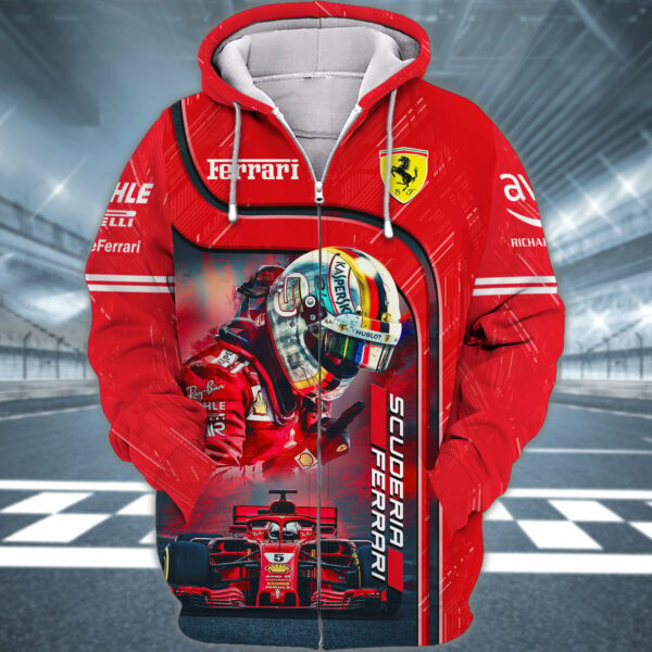 Scuderia Ferrari T-Shirt, Zip Hoodie 3D F1 Clothes