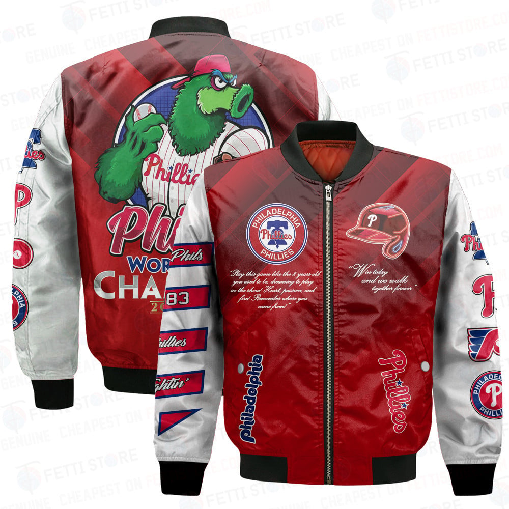 Philadelphia Phillies Pattern MLB 3D Bomber Jacket Playoff STM