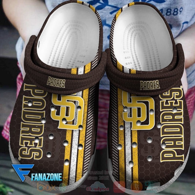 San Diego Padres Logo Baseball MLB Full Brown Crocss Classic Clogs Shoes Ver68