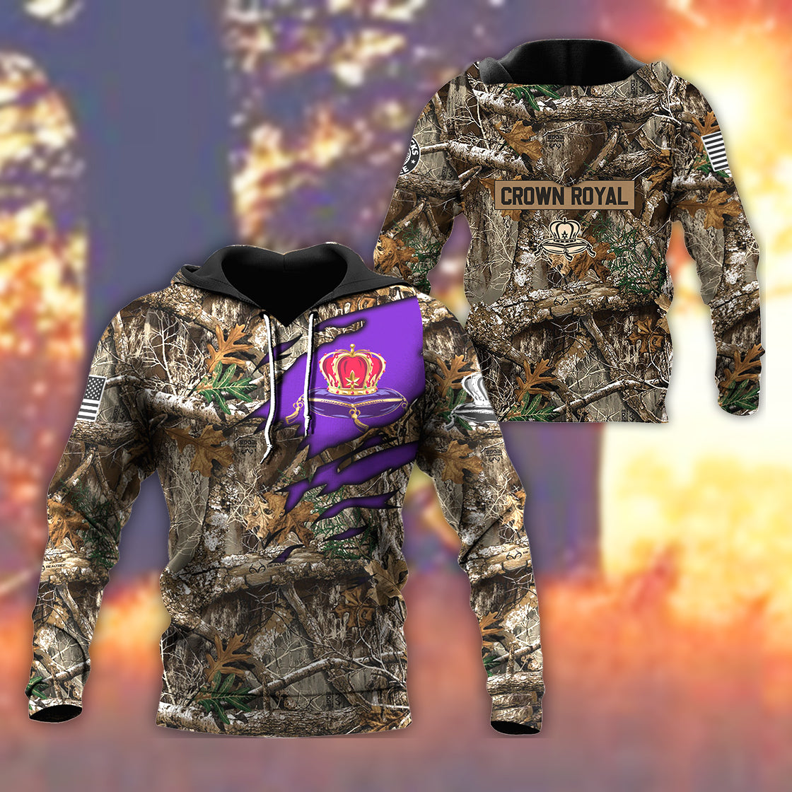 Deer Hunting Crown Royal Hoodie