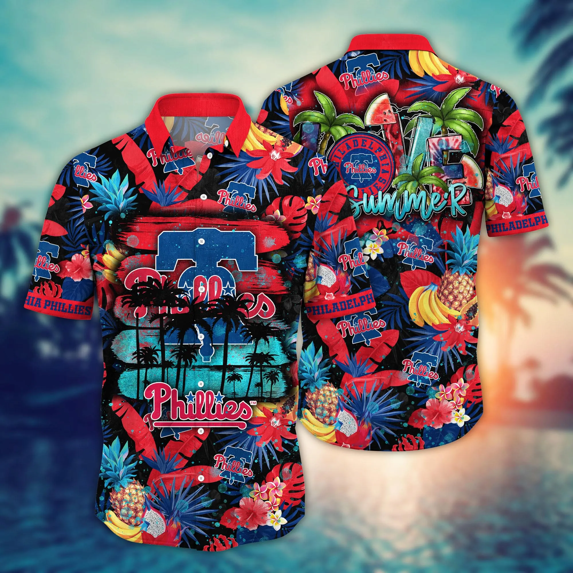 Philadelphia Phillies Mlb Hawaiian Shirt Sun Showers Aloha Shirt