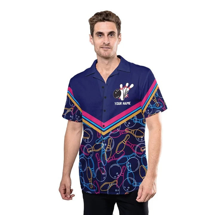 Custom Name Bowling Hawaiian Shirt For Men And Women, Bowling Hawaii Shirt Custom