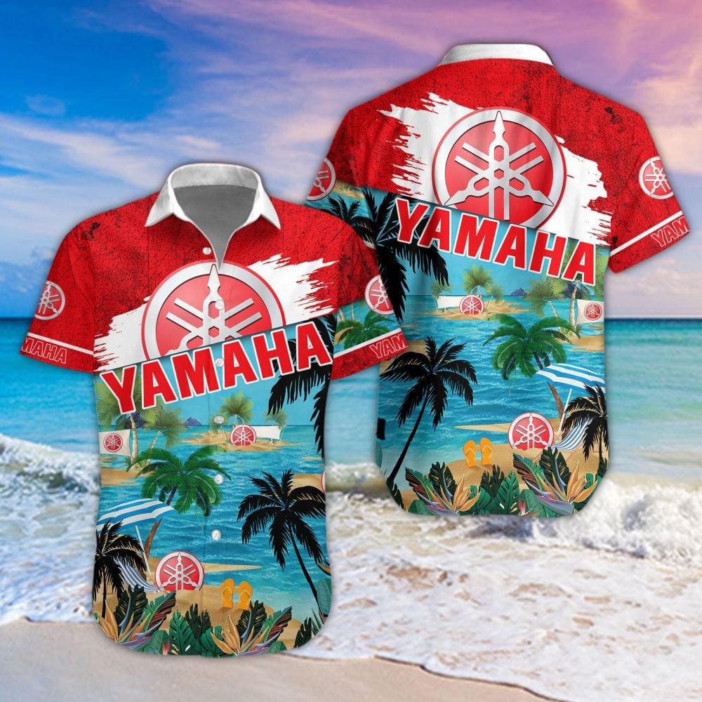 Yamaha Car Beach Coastal Island Brand Logo 3D Hawaiian Shirt