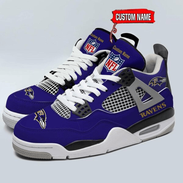 Baltimore Ravens Personalized Air Jordan 4 Sneaker