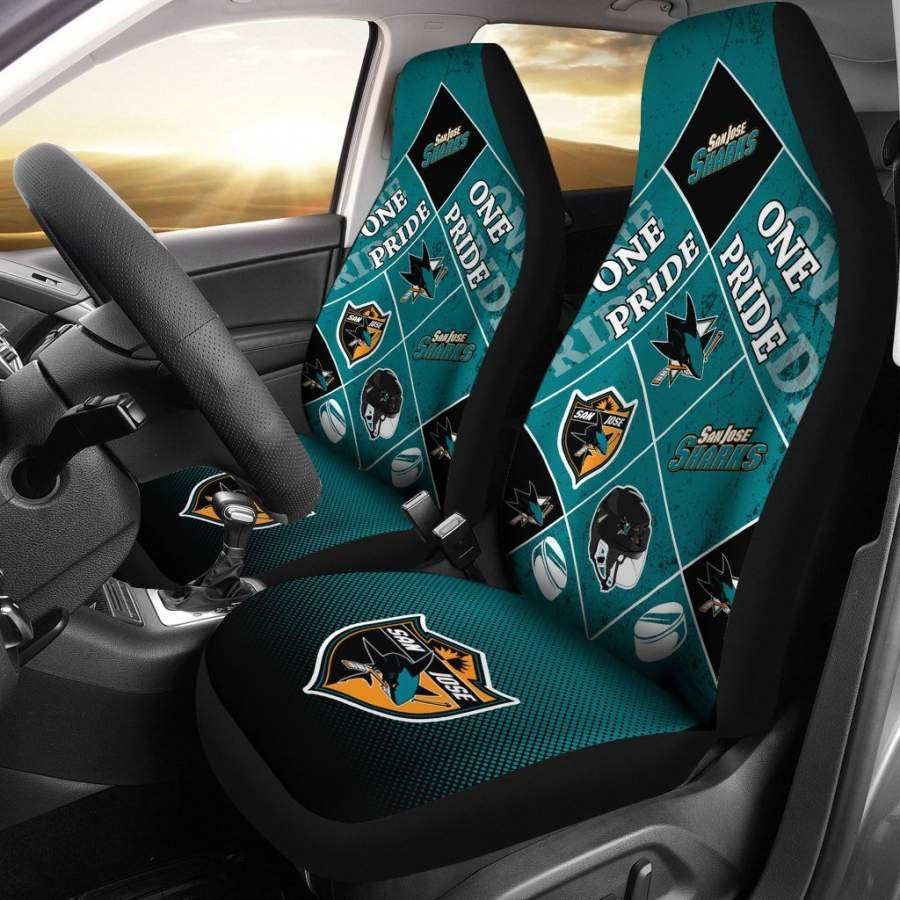 Colorful Pride Flag San Jose Sharks Car Seat Covers CSC8716