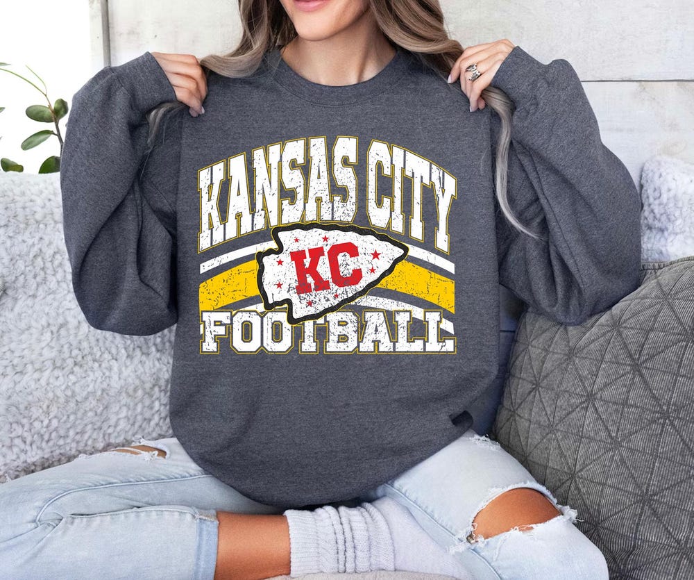 Vintage Football Kansas City Sweatshirt, Chief Football Team Shirt, Kansas City Fan Shirt, Football Crewneck T Shirt, Football Team Sweater Your Style, Your Statement