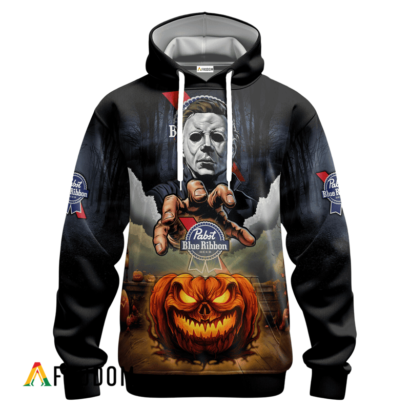 Pabst Blue Ribbon Halloween Michael Myers Hoodie & Zip Hoodie