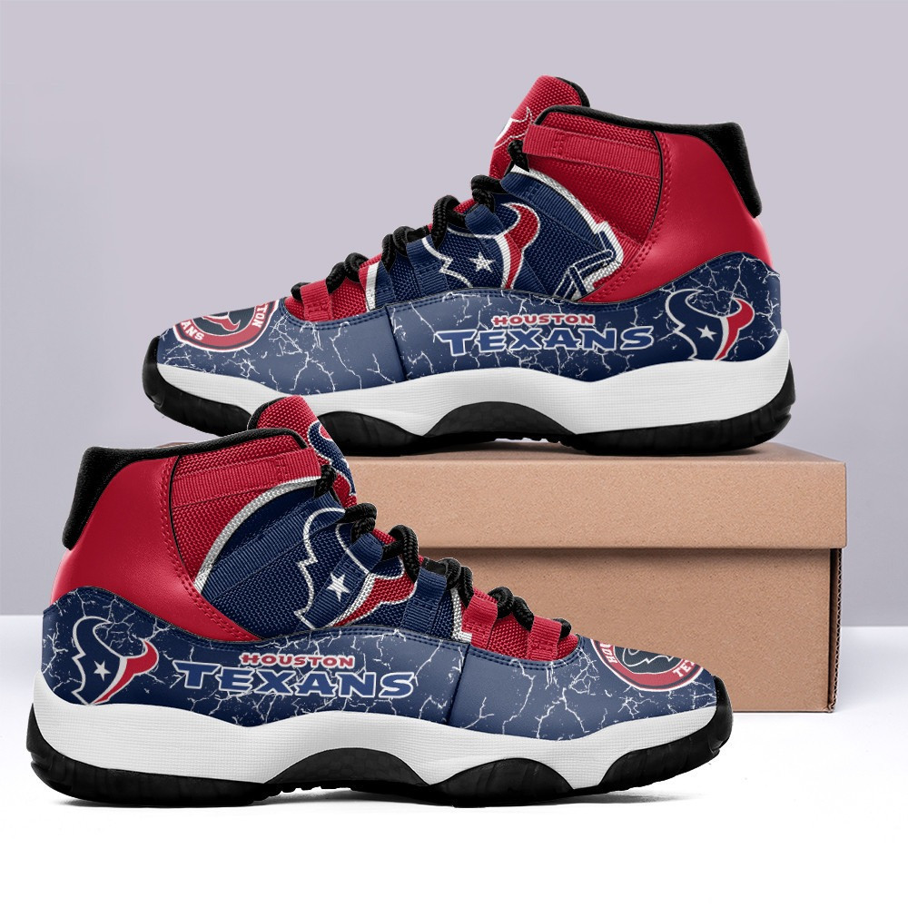 Houston Texans Lightning Navy & Red Air Jordan 11 Sneakers Shoes