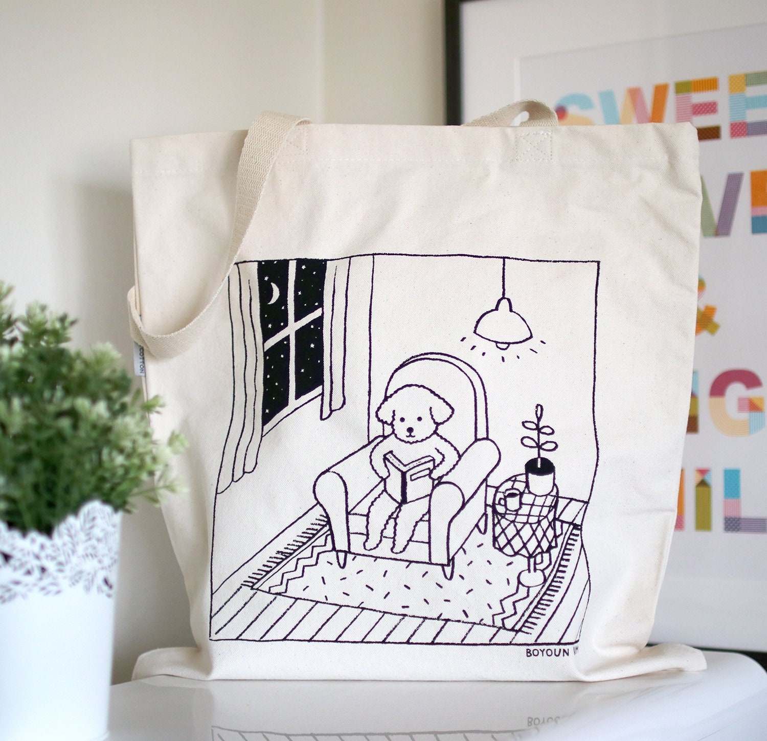 Organic Cotton Heavy Canvas Tote Bag-Mr.Cookie