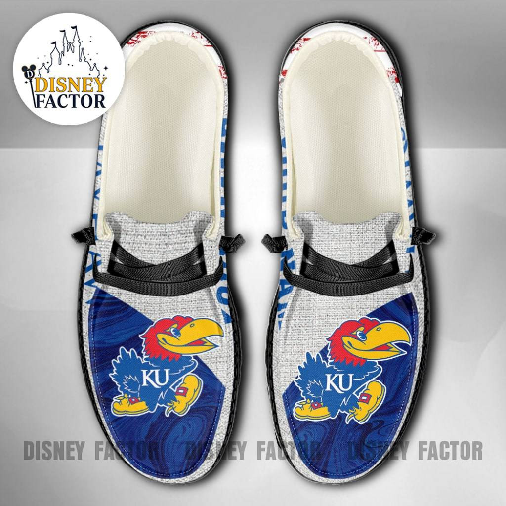 NCAA Kansas Jayhawks Custom Name NCAA Hey Dude Shoes Sneakers