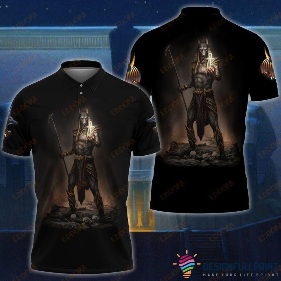 Anubis and Horus Women Polo Shirt Egyptian God Purple DT02